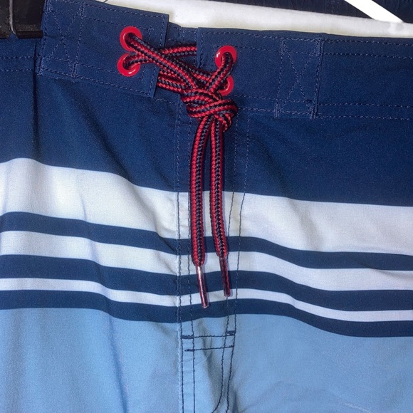 [g] George XL Men’s Swim Shorts Navy Yellow Red Orange White Pockets Drawstring - Picture 3 of 16